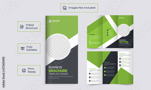 Business trifold brochure design, brochure template, creative tri-fold, trend brochure