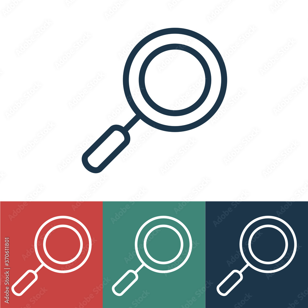 Linear vector icon with magnifier Linear vector icon with magnifier