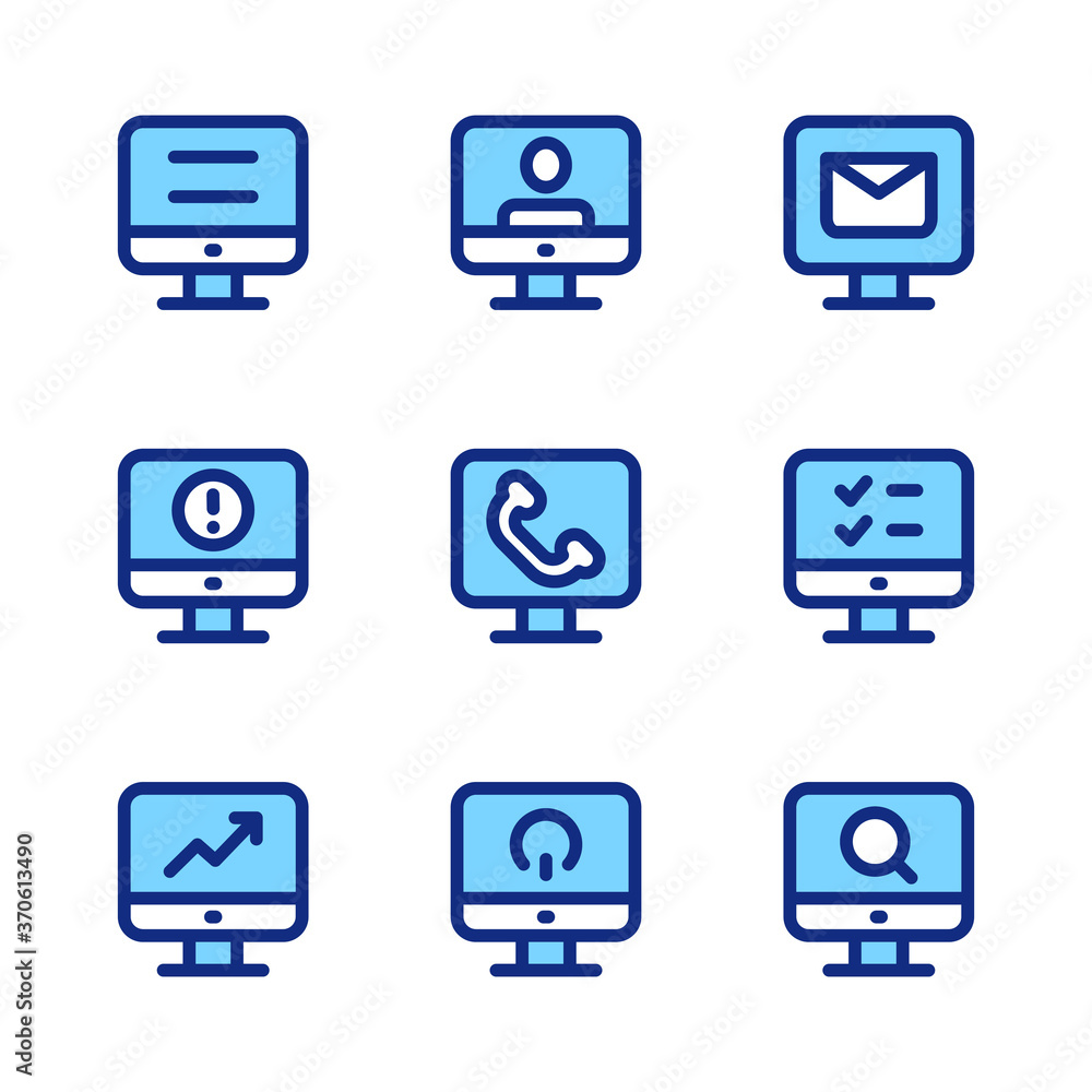 icon set bundle monitor screen icon set bundle monitor screen
