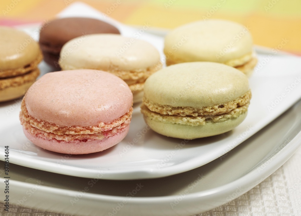 Macaroons on Plate Macaroons on Plate