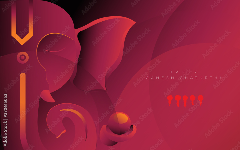 Ganesh Chaturthi Greeting Background Template With Creative Lord 
