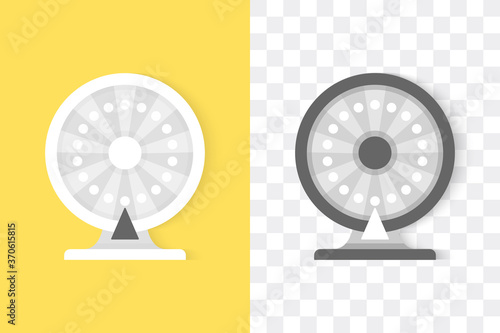 Mockup wheel of fortune flat style. Lottery wheel with frame. Vector illustration