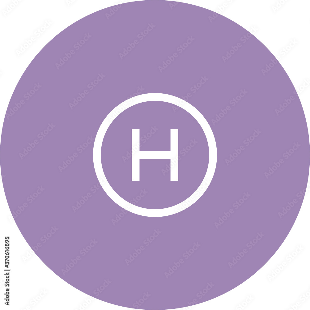 Obraz premium heliport map spotlight location icon which designed simple, uncomplicated and minimal to deliver information clearly. Isolated flat, resizable vector icon to fit location based services