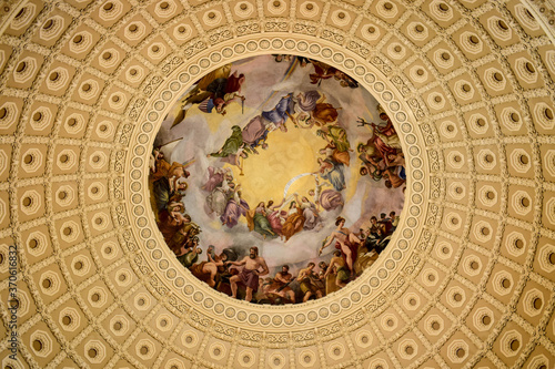 Rotunda Dome inside the United States Capitol Building in Washington  D.C.