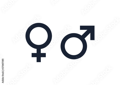 Gender symbol vector. Male and female icon. Vector illustration on white background