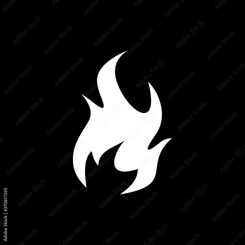 Fire flame icon on dark background Fire flame icon on dark background
