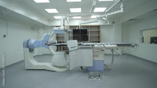 Modern empty surgery. Special equipment - angiograph. Cardio-vascular examination. photo