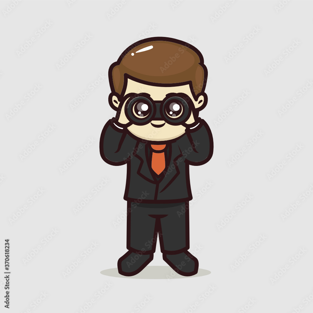 Cute businessman leadership mascot design illustration Cute businessman leadership mascot design illustration