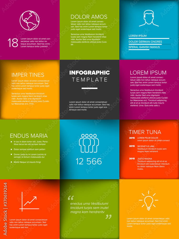 Multipurpose mosaic infographic made from squares Multipurpose mosaic infographic made from squares