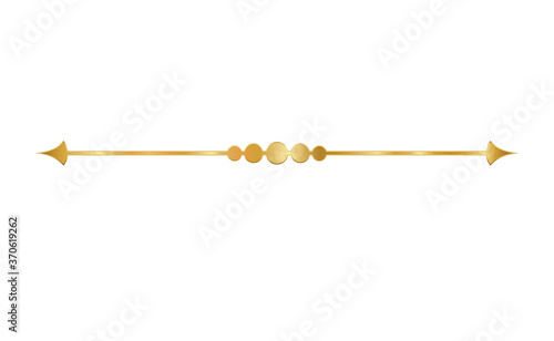 gold ornament in arrow shaped with spheres design of Decorative element theme Vector illustration