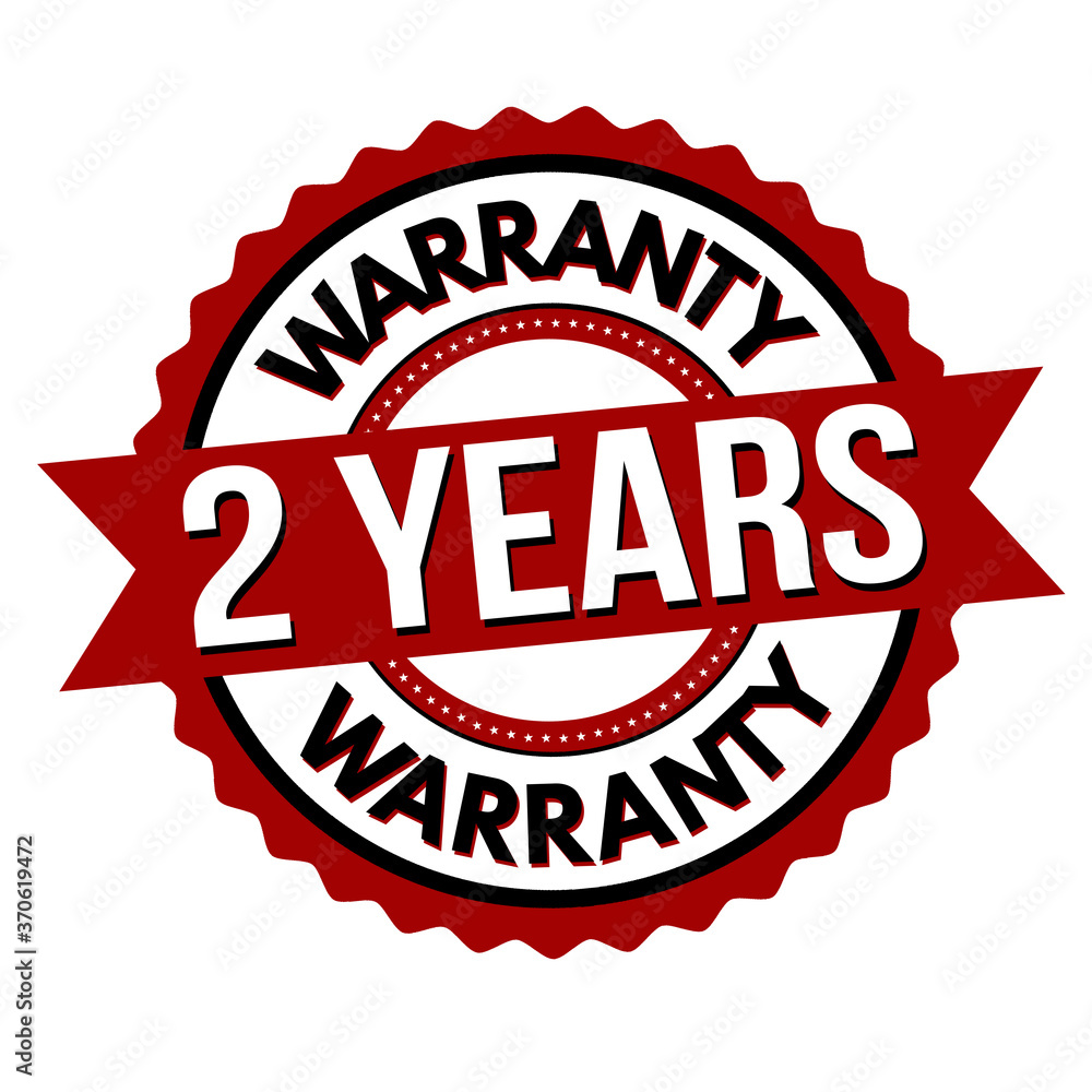 2 years warranty label or sticker