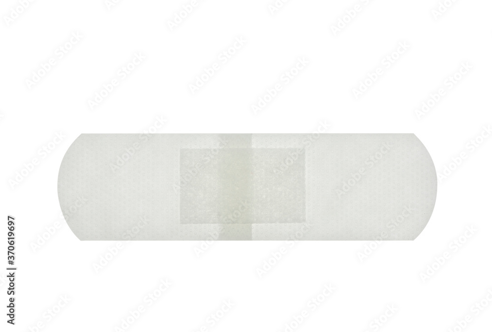 Curativo em fundo branco. Bandagem isolada em close up macro Curativo em fundo branco. Bandagem isolada em close up macro