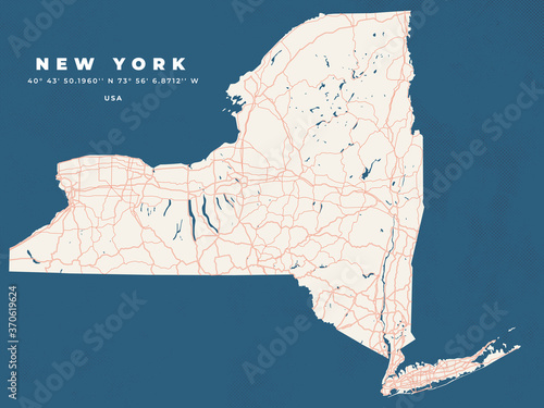 New York map vector poster flyer
