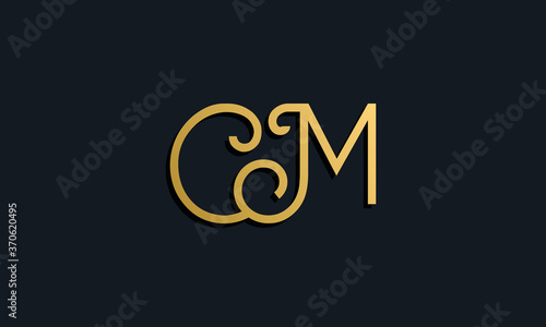 Luxury fashion initial letter CM logo.