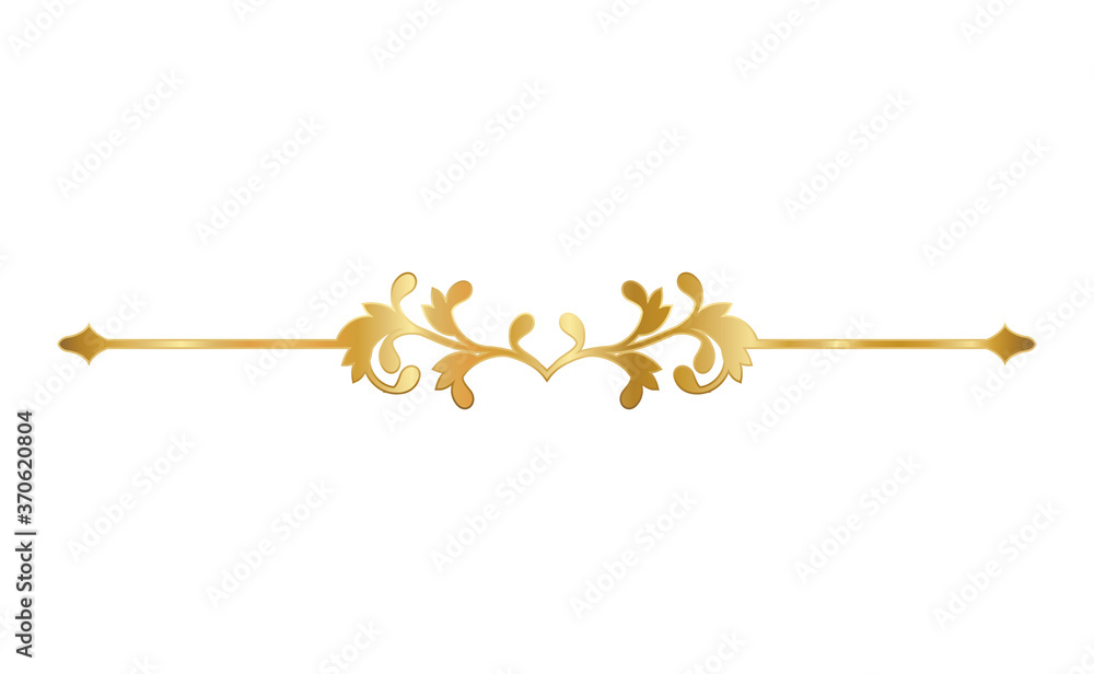 gold ornament in arrow shaped with curved leaves design of Decorative element theme Vector illustration gold ornament in arrow shaped with curved leaves design of Decorative element theme Vector illustration