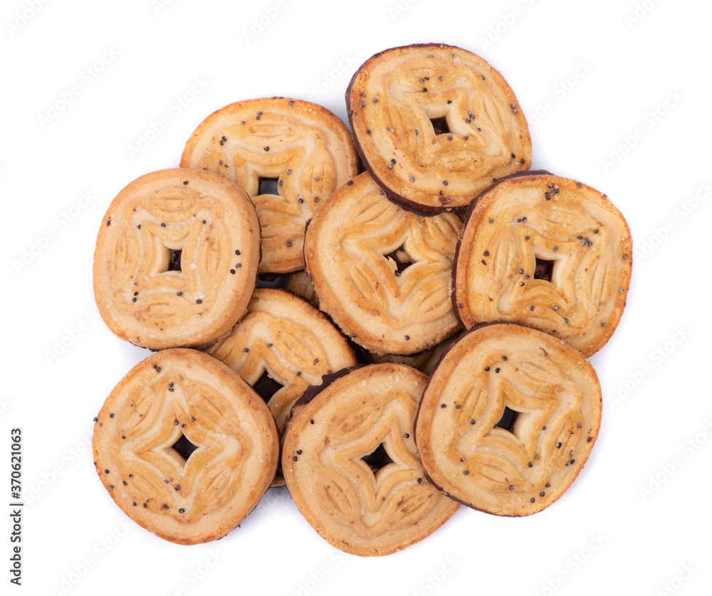 Group of round cookies with hole