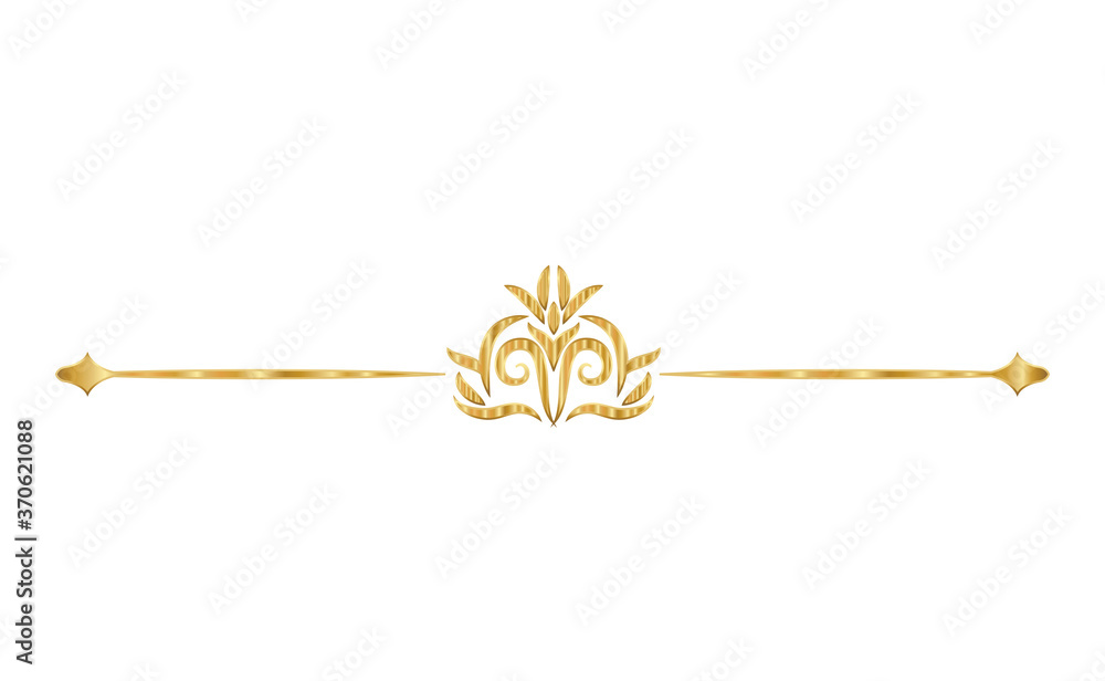 gold ornament in arrow shaped and crown design of Decorative element theme Vector illustration