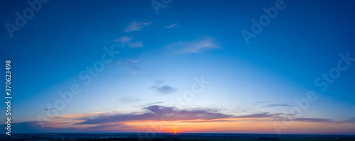 Sky with clouds at sunset, texture or background.