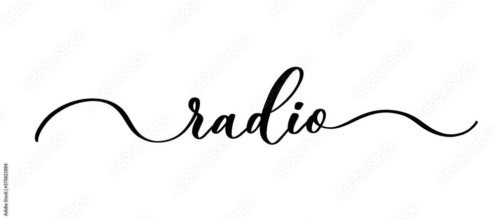 Radio - vector calligraphic inscription with smooth lines. Radio - vector calligraphic inscription with smooth lines.