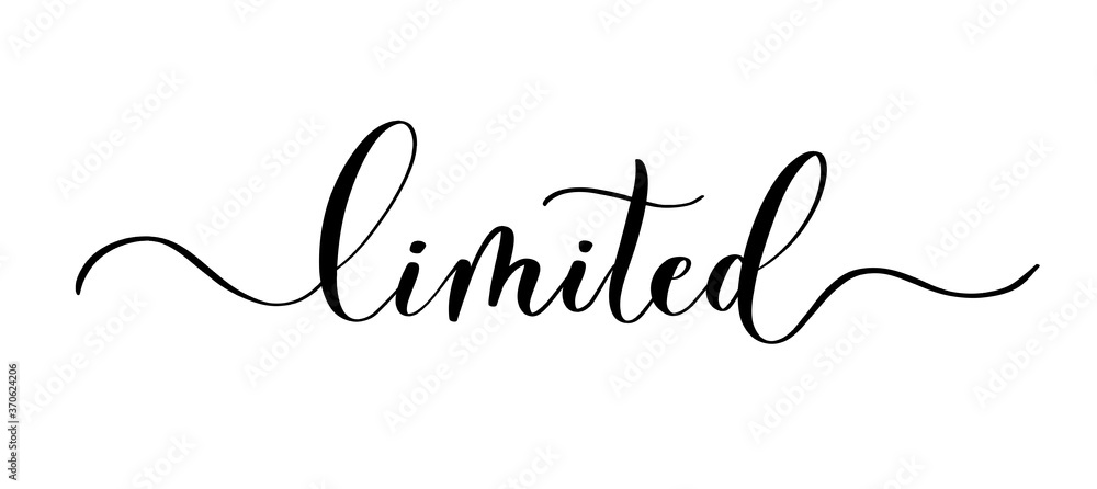 Limited - vector calligraphic inscription with smooth lines. Limited - vector calligraphic inscription with smooth lines.