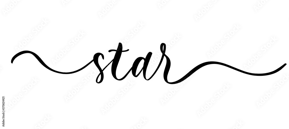 Star - vector calligraphic inscription with smooth lines. Star - vector calligraphic inscription with smooth lines.