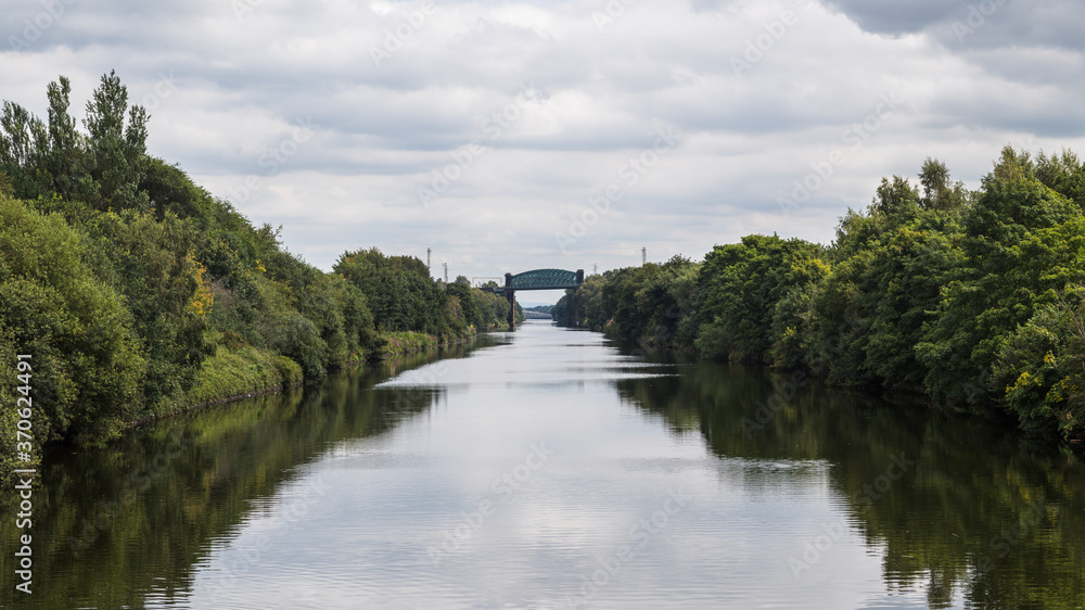 Panorama looking down the Manchester Ship Canal