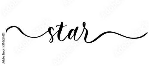Star - vector calligraphic inscription with smooth lines.