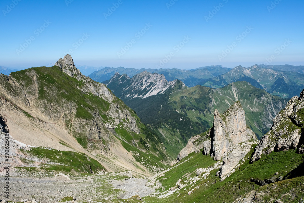 Famous Mountain, Rote Wand, in the austrian Alps, Vorarlberg, Austria, Europe Famous Mountain, Rote Wand, in the austrian Alps, Vorarlberg, Austria, Europe