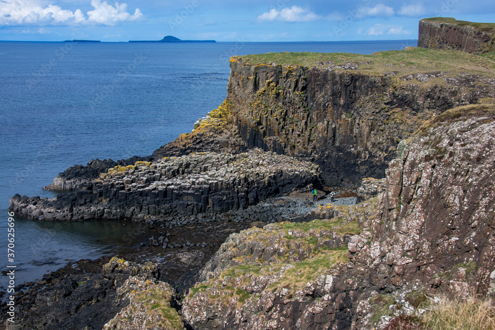 Rocky Shore photographed in Scotland, in Europe. Picture made in 2019