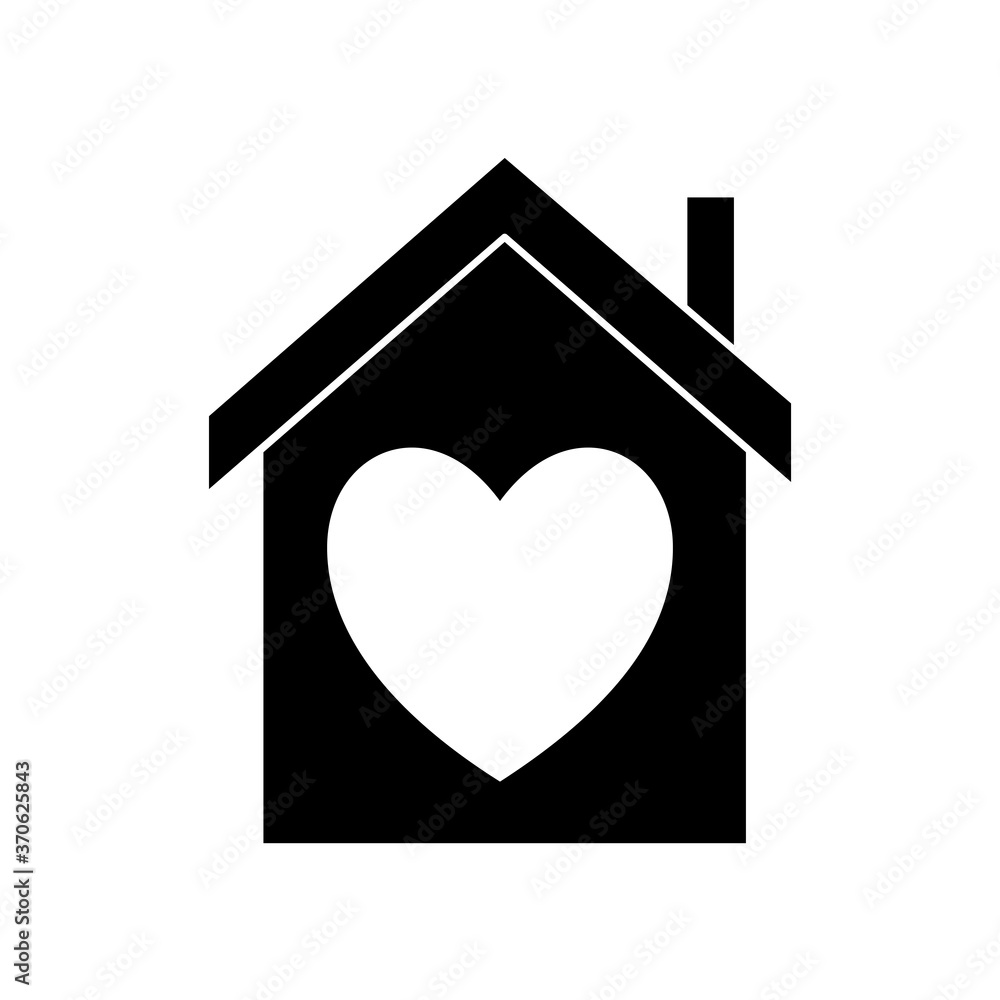heart in house silhouette style icon design of Charity and donation theme Vector illustration heart in house silhouette style icon design of Charity and donation theme Vector illustration