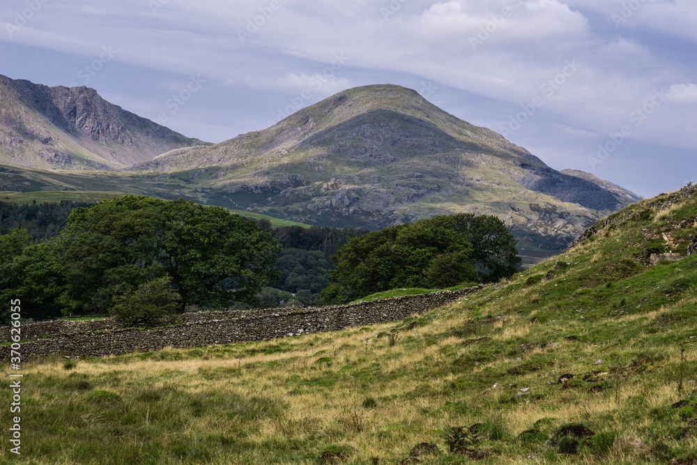 The view across to the Old Man of Coniston fell in the english Lake District. The photo is taken from 
Torver Common.