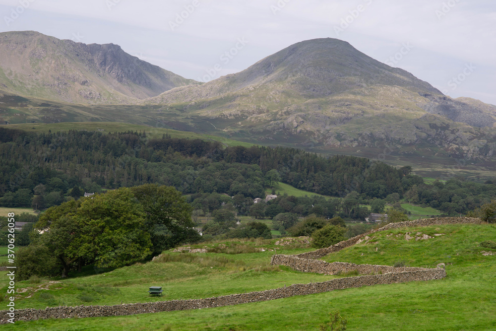 The view across to the Old Man of Coniston fell in the english Lake District. The photo is taken from 
Torver Common.