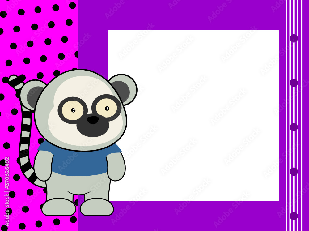 kawaii cute lemur cartoon picture frame background in vector format kawaii cute lemur cartoon picture frame background in vector format