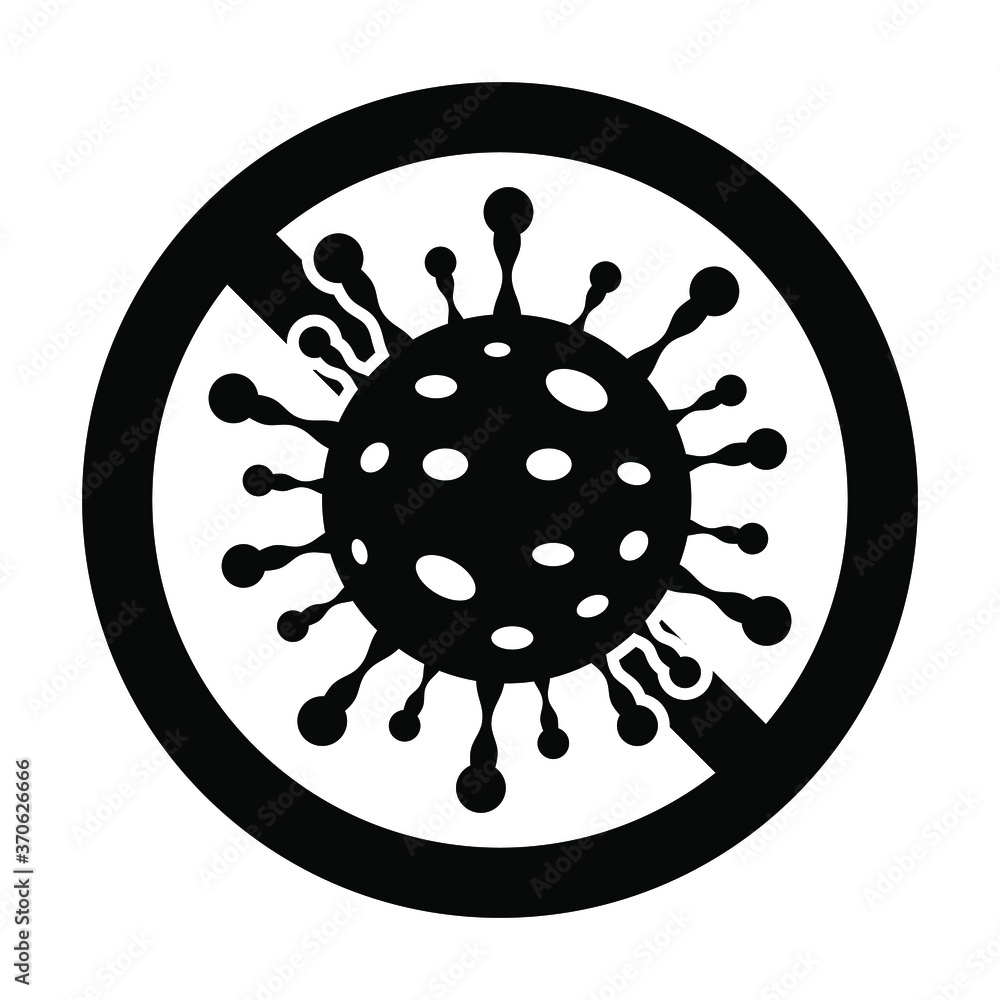 Coronavirus stop no entry icon outbreak dangerous corona flu strain pandemic medical health risk concept vector illustration Coronavirus stop no entry icon outbreak dangerous corona flu strain pandemic medical health risk concept vector illustration