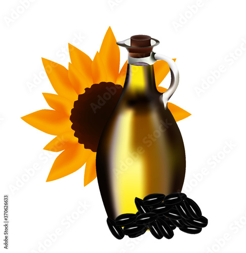 Sunflower oil isolated