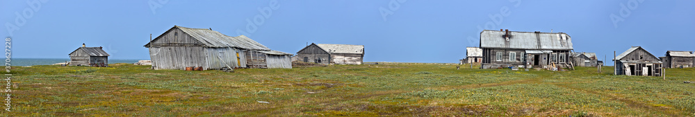 Abandoned Tobseda village, Barents Sea coastal area, Russia
