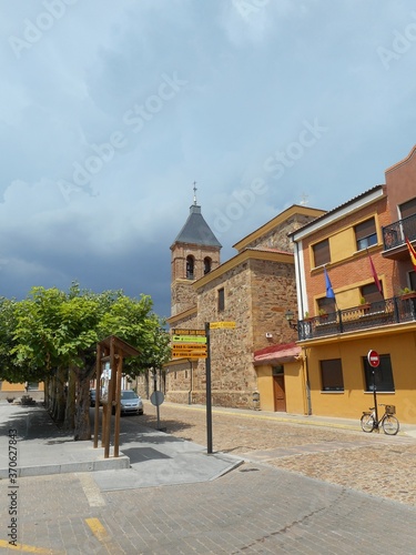  Emty street of ancient Spain village.