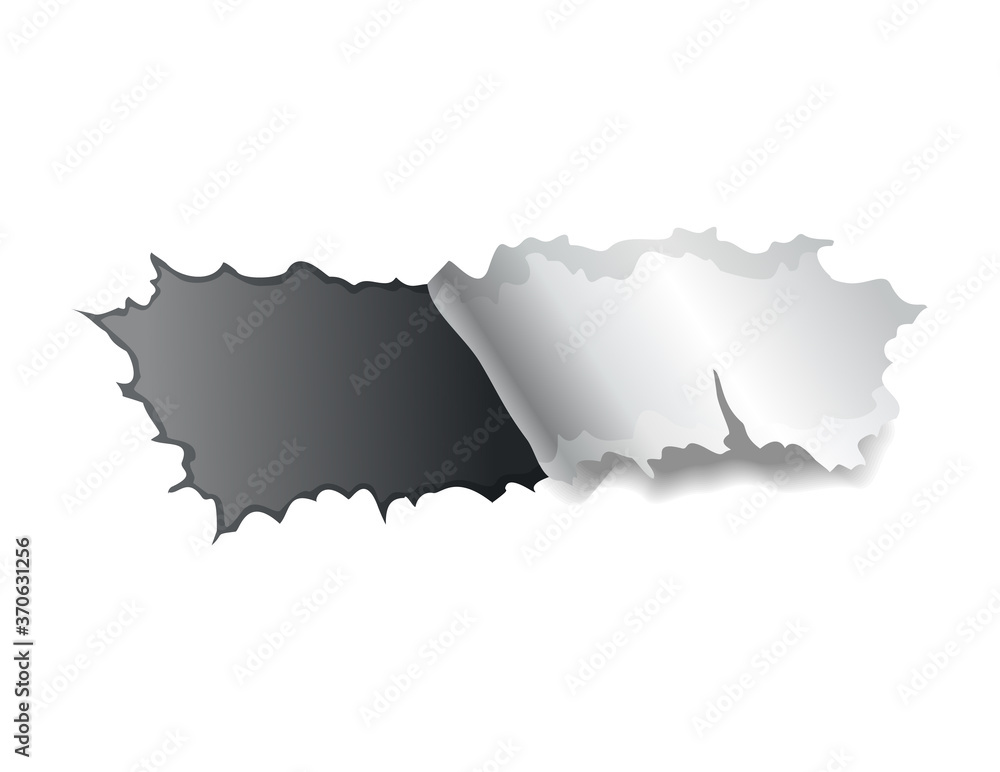 Paper hole. Realistic vector torn paper with ripped edges. Twisted piece of paper Paper hole. Realistic vector torn paper with ripped edges. Twisted piece of paper