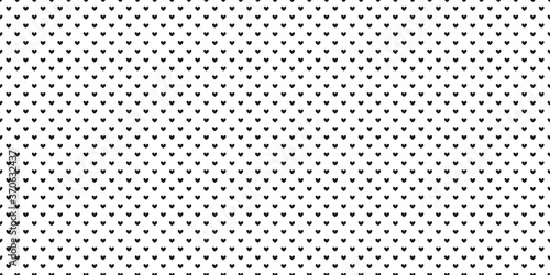 Hand drawn background with hearts. Seamless wallpaper on surface. Black and white illustration