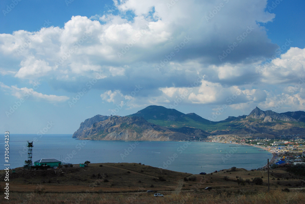 Crimean landscape near the village of Koktebel. Sea Sky Mountains