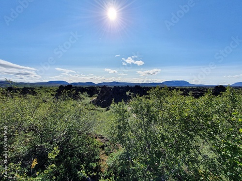 A view of Dimmu Borgir rock formations in Iceland photo