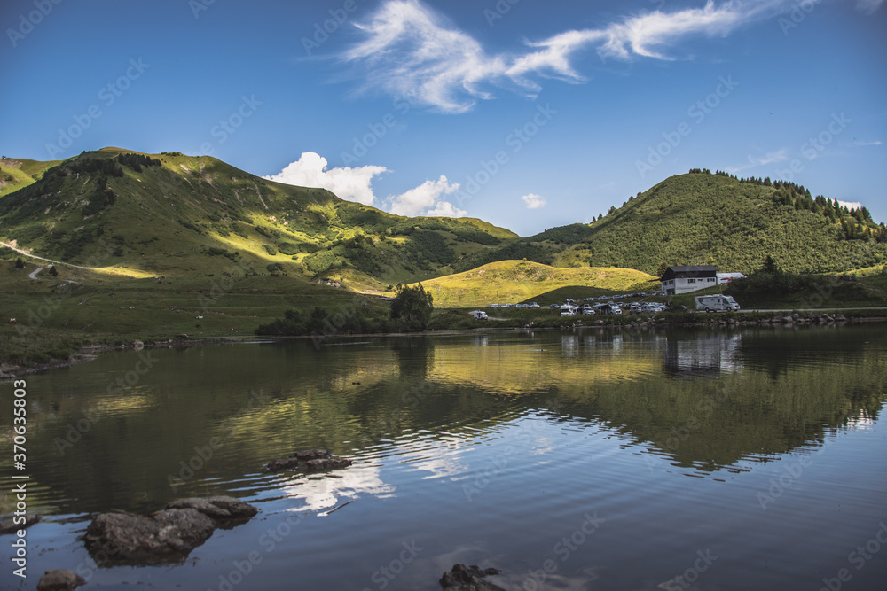 French alps lakes view