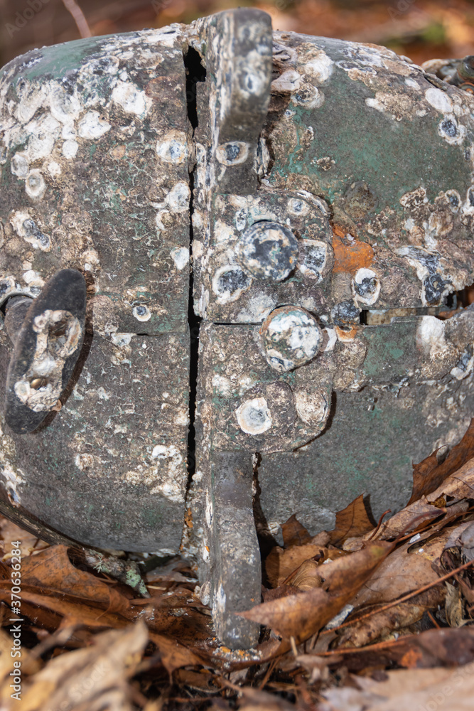 Closeup of an old corroded boat motor Closeup of an old corroded boat motor