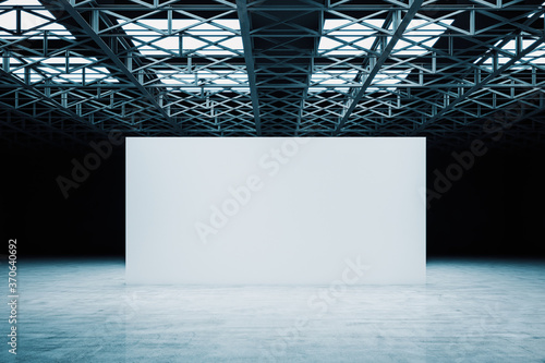 Valokuva Contemporary showroom with blank white exhibition stand.