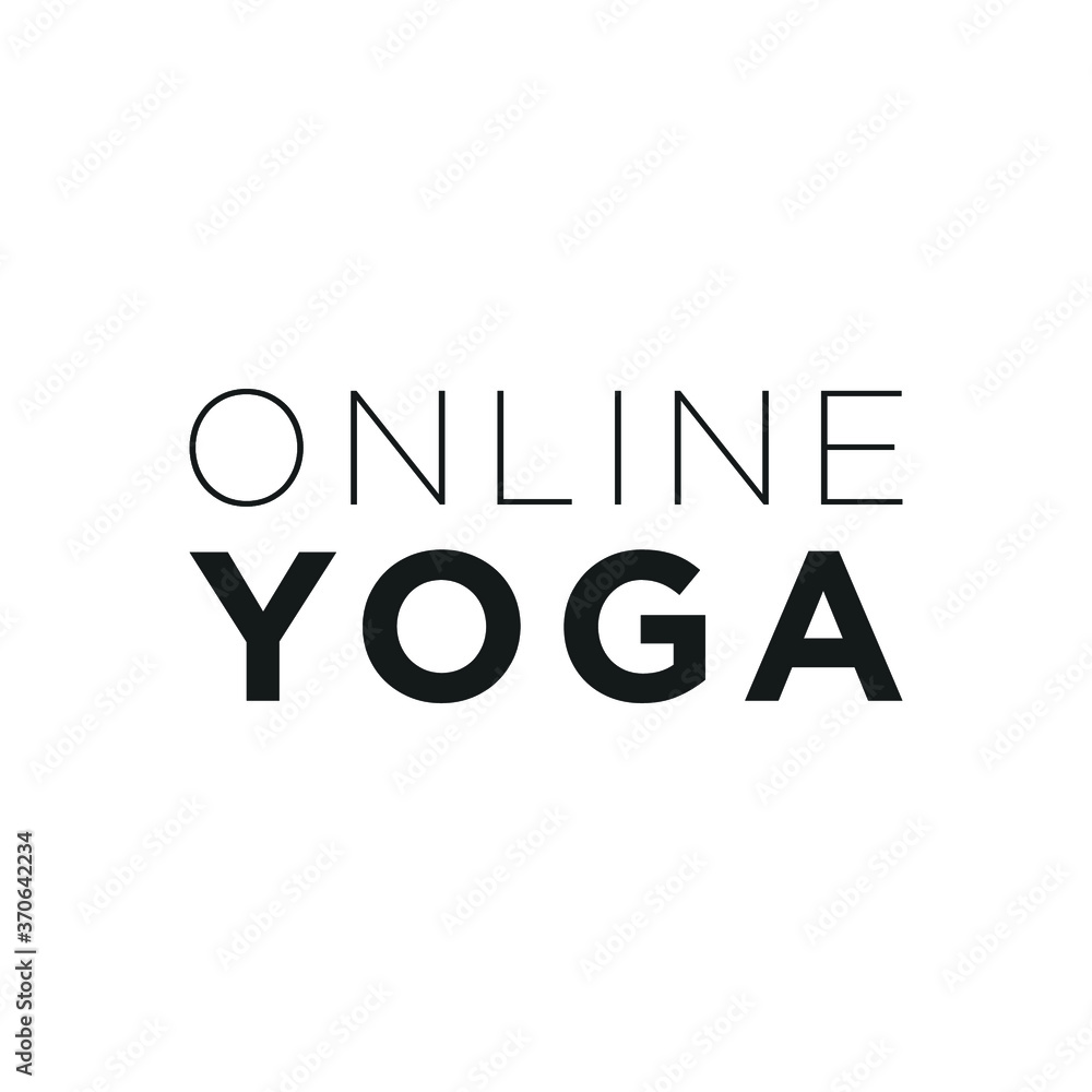 Online Yoga, Education, Yoga Text Vector Illustration Background