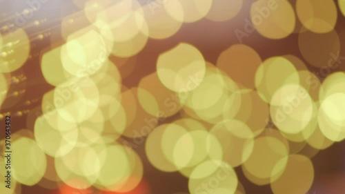 Close up bokeh from festive holiday decorations