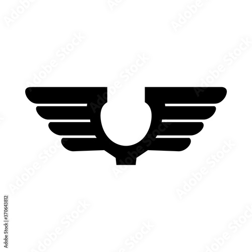 falcon wings icon, silhouette style