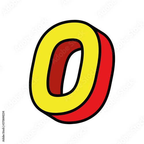 3d o letter design, lettering typography retro and comic theme Vector illustration