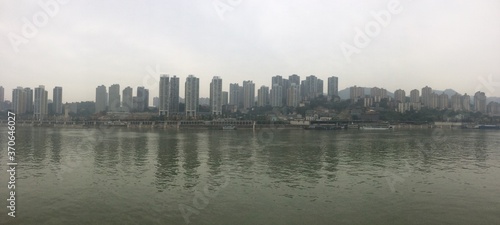 Chongqing from the Yangtze River  China - December 2018