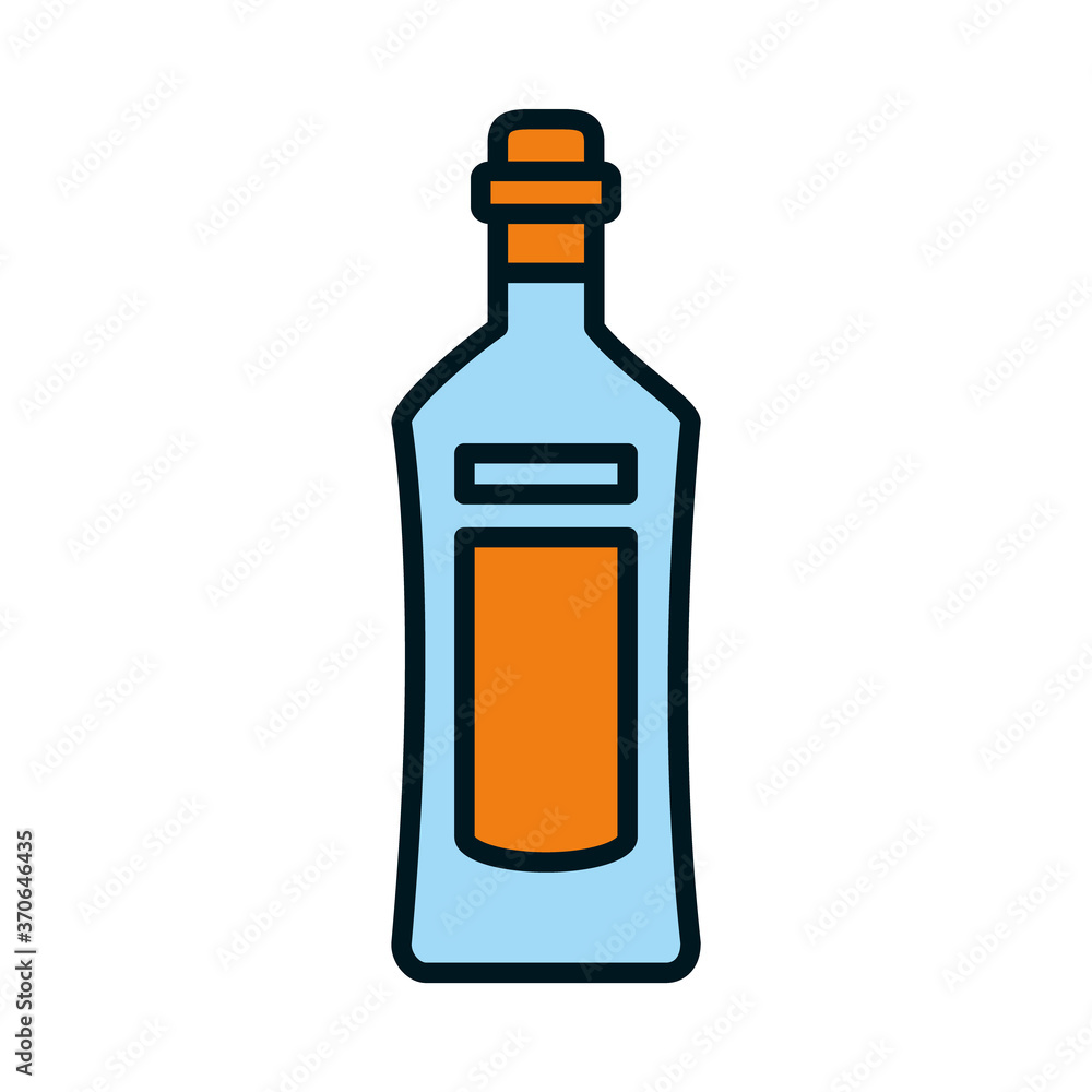 vodka bottle icon, line and fill style vodka bottle icon, line and fill style